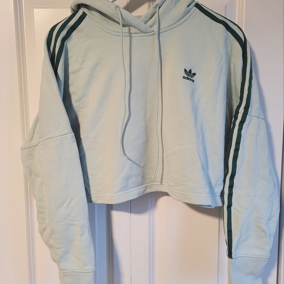 ADIDAS Cropped Hooded Sweatshirt - Picture 1 of 4